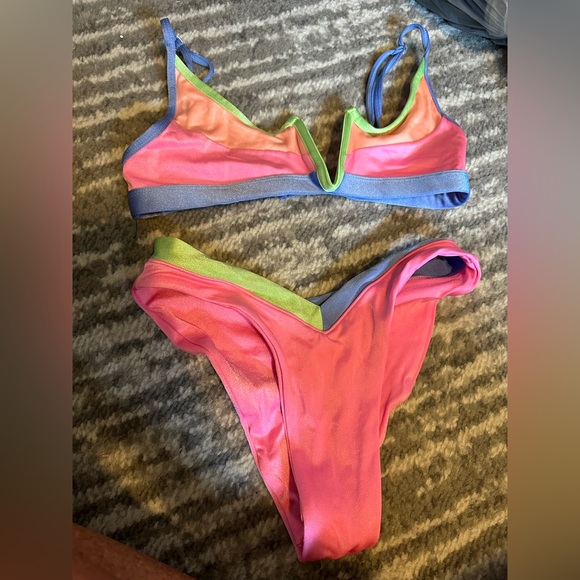oneone swimwear Swim Euc Oneoneswimwear Colorful Neon Bikini Size